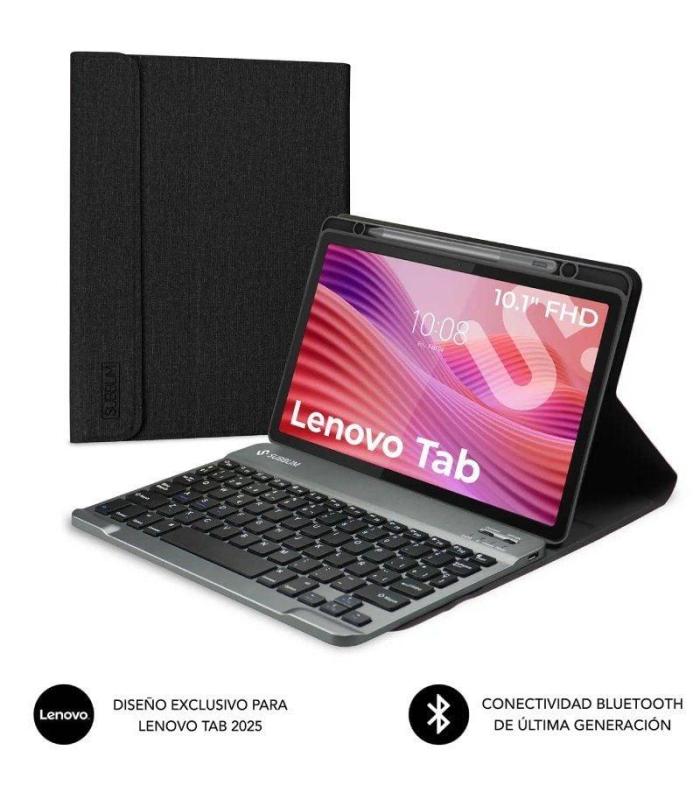 Funda con Teclado Subblim Shock Case Lenovo Tab 10.1\' 2025/ Negra