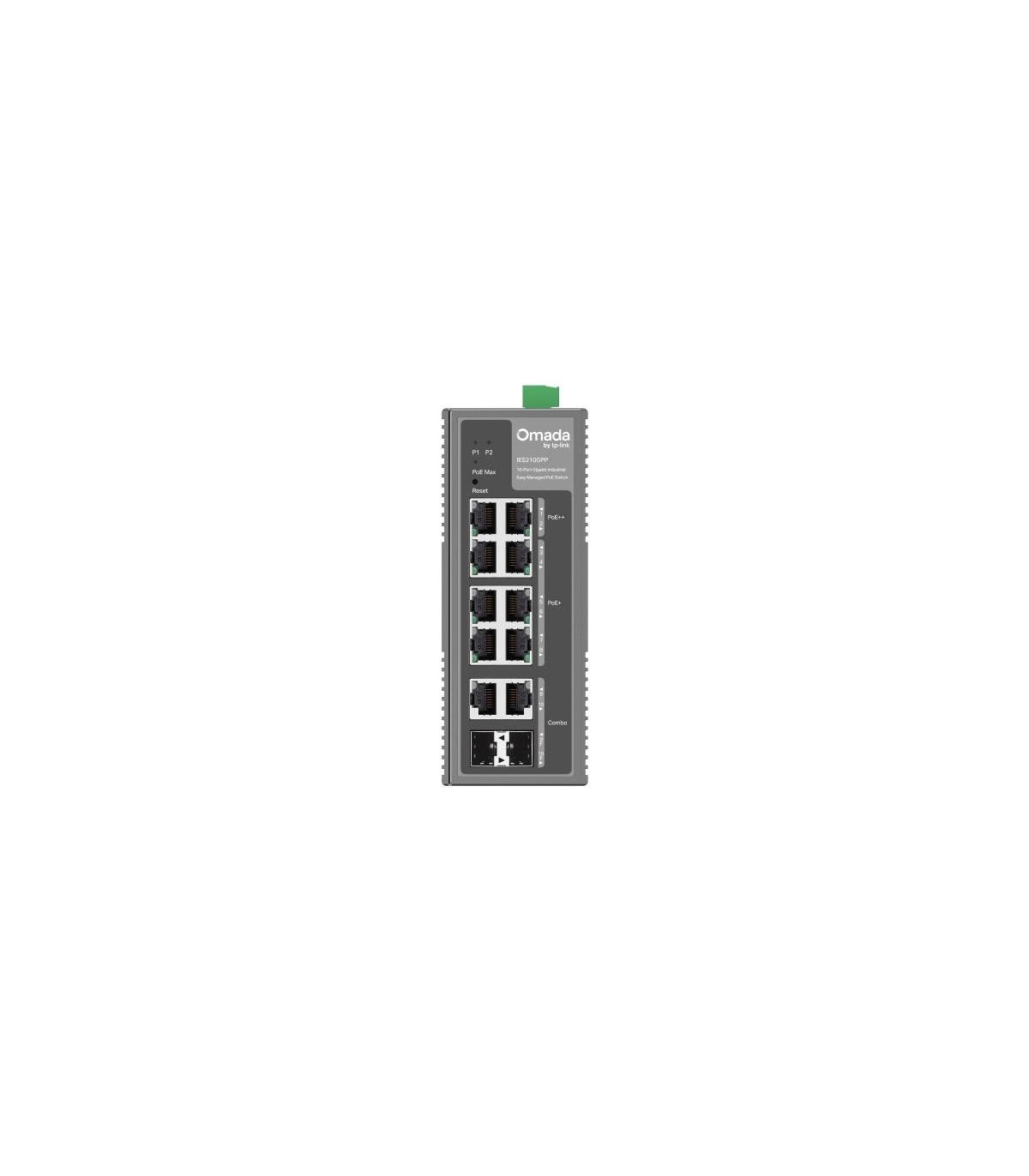 TP-Link Omada IES210GPP Switch Gestionado Gigabit Ethernet (10 100 1000) Energa Sobre Ethernet (PoE) DIN Rail Gris