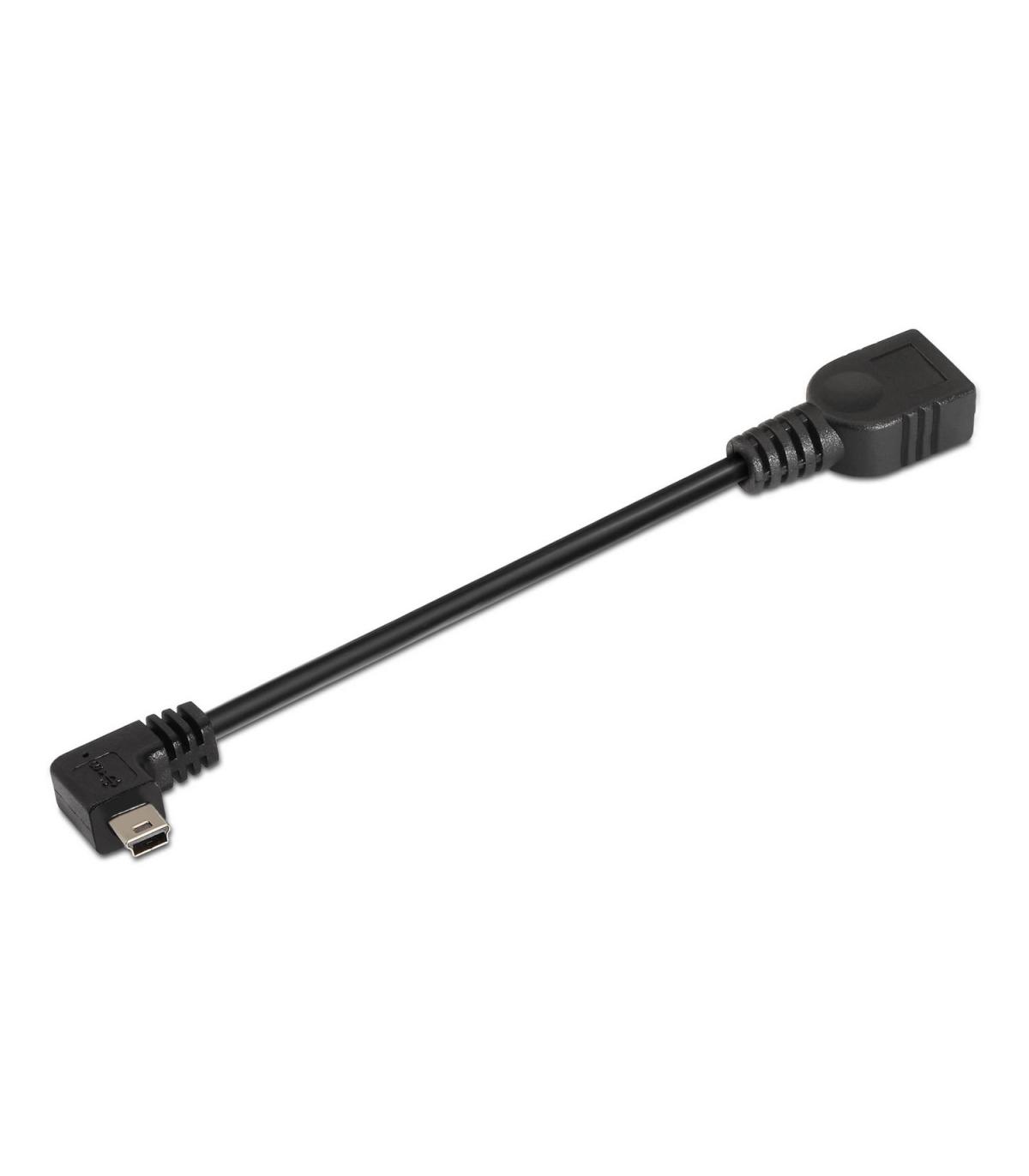 CABLE AISENS USB 2.0 OTG ACODADO TIPO MINI B M-A H NEGRO 15CM