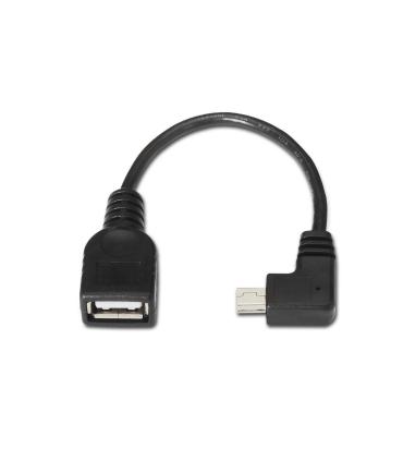CABLE AISENS USB 2.0 OTG ACODADO TIPO MINI B M-A H NEGRO 15CM