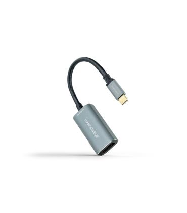 Nanocable Conversor USB-C A DisplayPort 8K Aluminio, 15 Cm, Gris