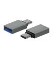MINI ADAPTADOR AISENS ALUMINIO USB 3.2 GEN1 3A USB-C/M-A/H GRIS