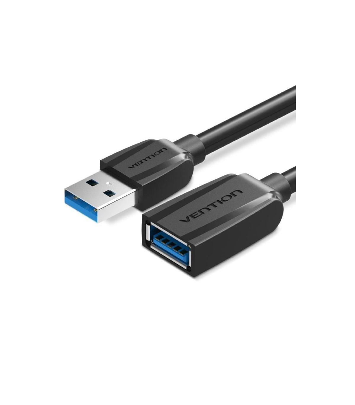 Cable Alargador USB 3.0 Vention VAS-A45-B300/ USB Macho - USB Hembra/ 5Gbps/ 3m/ Negro