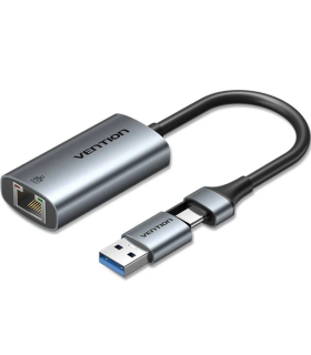 Adaptador USB/USB Tipo-C - RJ45 Vention CFQHB/ 1000Mbps