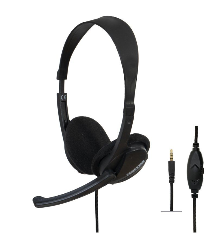 Auriculares Fonestar HOME-35 con Micrfono/ Jack 3.5/ Negros