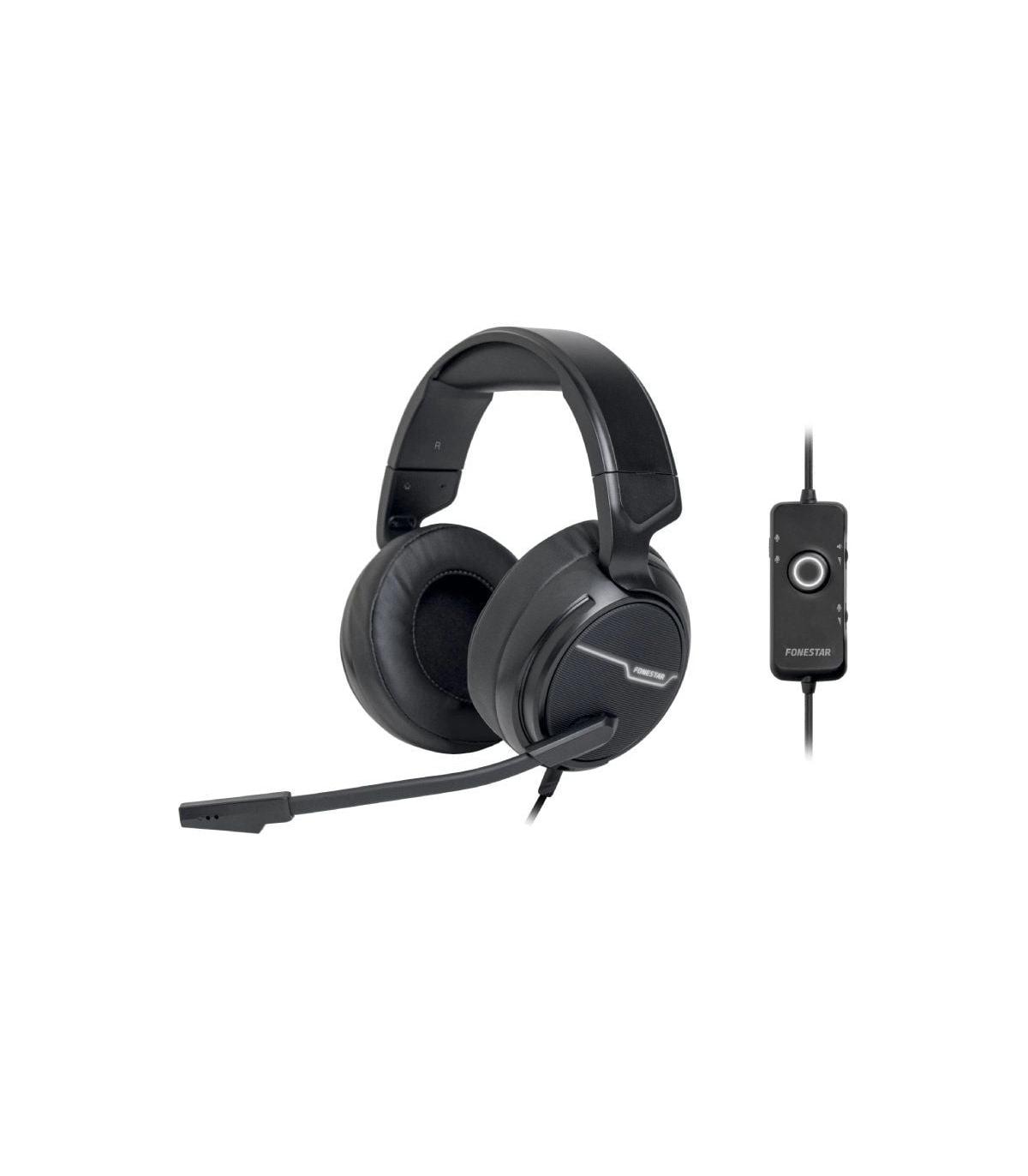 Auriculares Gaming con Micrfono Fonestar WIN-U/ USB/ Negros