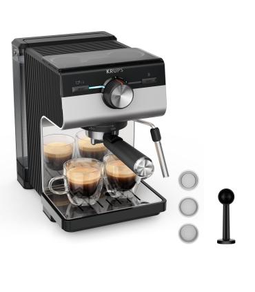 Cafetera Expreso Krups Authentic+ XP384E10  1450W  15 Bares  Plateada