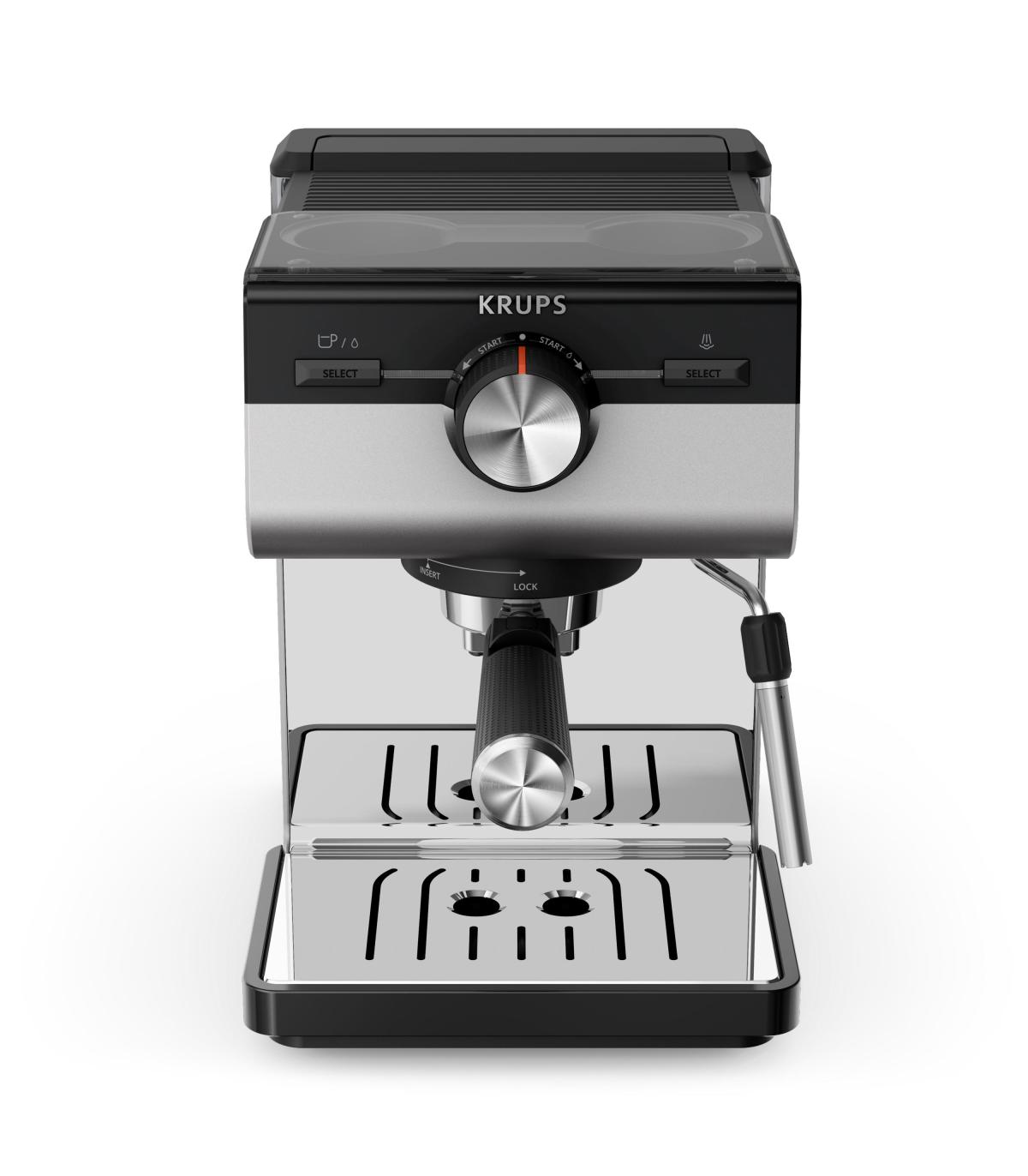 Cafetera Expreso Krups Authentic+ XP384E10  1450W  15 Bares  Plateada