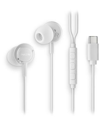 Auriculares Intrauditivos NGS Cross Step  Con Micrfono  USB Tipo-C  Blancos
