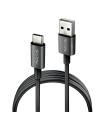 Cable USB 2.0 NGS ZYRO-AC/ USB Macho - USB Tipo-C Macho/ Hasta 15W/ 480Mbps/ 1m/ Negro