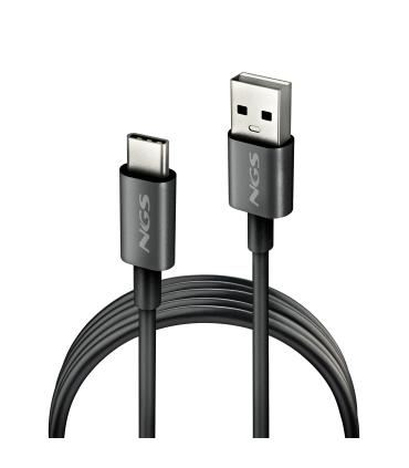 Cable USB 2.0 NGS ZYRO-AC  USB Macho - USB Tipo-C Macho  Hasta 15W  480Mbps  1m  Negro