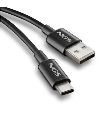 Cable USB 2.0 NGS ZYRO-AC  USB Macho - USB Tipo-C Macho  Hasta 15W  480Mbps  1m  Negro