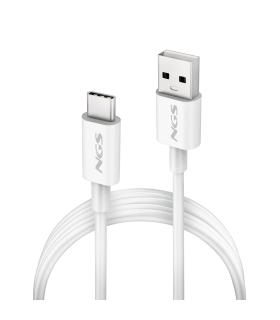 Cable USB 2.0 NGS ZYRO-AC  USB Macho - USB Tipo-C Macho  Hasta 15W  480Mbps  1m  Blanco