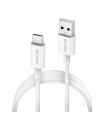 Cable USB 2.0 NGS ZYRO-AC/ USB Macho - USB Tipo-C Macho/ Hasta 15W/ 480Mbps/ 1m/ Blanco