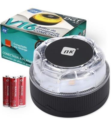 Luz baliza de emergencia para coche NK Connected EL2024-C1 V16/ Homologada/ Base Imantada/ Geolocalizable/ Funciona a Pilas