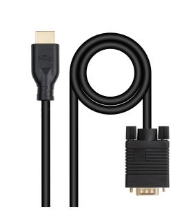 Cable Conversor Nanocable 10.15.4602  VGA Macho - HDMI 8K Macho  1.8m  Negro