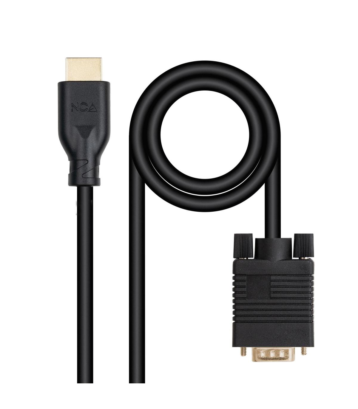 Cable Conversor Nanocable 10.15.4602  VGA Macho - HDMI 8K Macho  1.8m  Negro