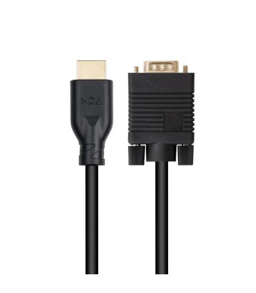 Cable Conversor Nanocable 10.15.4602  VGA Macho - HDMI 8K Macho  1.8m  Negro