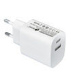 LEOTEC CARGADOR 20W CARGA RAPIDA 1 USB TIPO-C PD 1 USB-A BLANCO