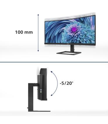 Monitor Profesional Ultrapanormico Curvo Philips 346E2CUAE 34'  WQHD  Multimedia  Regulable En Altura  Negro