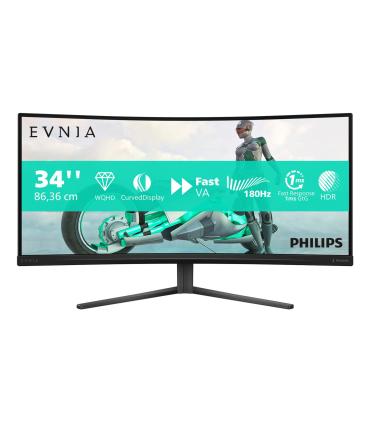 Monitor Gaming Curvo Philips Evnia 5000 34M2C3500L 34'  WQHD  0.5ms  180Hz  VA  Negro