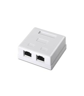 ROSETA DE SUPERFICIE AISENS RJ45 CAT.6 FTP 2 TOMAS BLANCO