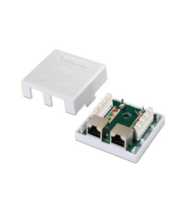 ROSETA DE SUPERFICIE AISENS RJ45 CAT.6 FTP 2 TOMAS BLANCO