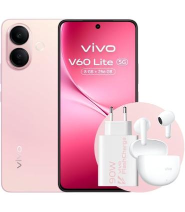 Smartphone Vivo V60 Lite 8GB/ 256GB/ 6.77\'/ 5G/ Rosa/ Incluye Cargador 90W y Buds