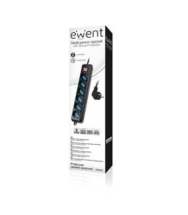 REGLETA EWENT 6 SALIDAS AC 1,5m NEGRO