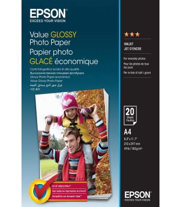 PAPEL FOTO GLOSSY EPSON A4 - 183GR M (20 HOJAS)