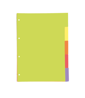 SEPARADORES CARTULINA STRONGLINE A4 5 POSICIONES - 5 COLORES VIVOS OXFORD 400149955