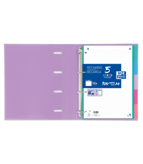 SEPARADORES CARTULINA STRONGLINE A4 5 POSICIONES - 5 COLORES PASTEL OXFORD 400149956
