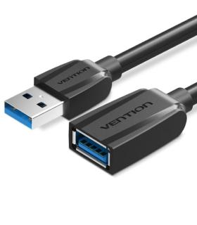Cable Alargador USB 3.0 Vention VAS-A45-B100/ USB Macho - USB Hembra/ 5Gbps/ 1m/ Negro