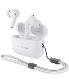 Auriculares Bluetooth Vention Echo Lite E11 Plus con estuche de carga/ Autonoma 30h/ Blancos