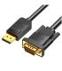 Cable Conversor Vention HBLBH/ DisplayPort Macho - VGA Macho/ 2m/ Negro