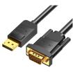 Cable Conversor Vention HBLBH/ DisplayPort Macho - VGA Macho/ 2m/ Negro