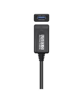 Cable Alargador USB 3.0 Con Amplificador Aisens A105-0525  USB Macho - USB Hembra  Hasta 9W  625Mbps  5m  Negro