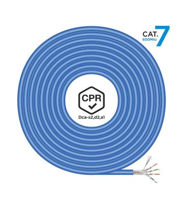 Bobina De Cable RJ45 SFTP AWG23 LSZH CPR Dca Aisens A146-0665 Cat.7  305m  Azul