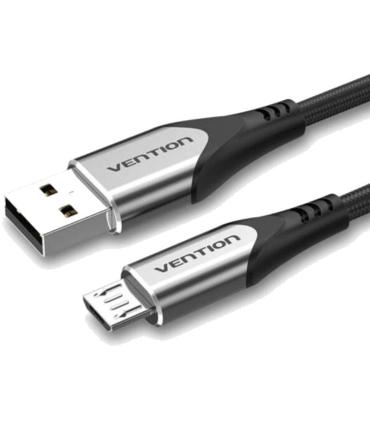 Cable USB 2.0 Vention COAHF/ USB Macho - MicroUSB Macho/ Hasta 60W/ 480Mbps/ 1m/ Gris