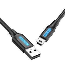 Cable USB 2.0 Vention COMBH/ USB Macho - MiniUSB Macho/ Hasta 10W/ 480Mbps/ 2m/ Negro