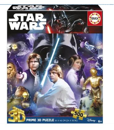 PUZZLE 3D 500 STAR WARS CLASSIC \"3D LENTICULAR PUZZLE\" EDUCA BORRAS 20052