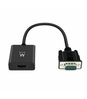 CABLE CONVERTIDOR EWENT VGA MACHO - HDMI HEMBRA CON AUDIO 0,20 METROS