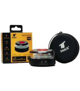 Luz baliza de emergencia para coche Thulos TH-V16-2/ Homologada/ Base Imantada/ Geolocalizable/ Funciona a Pilas/ Incluye Funda