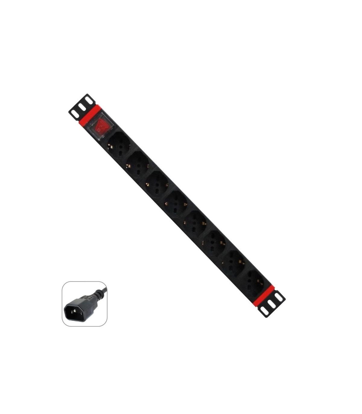 WP Regleta 19\" 8 Tomas Schuko On/Off switch