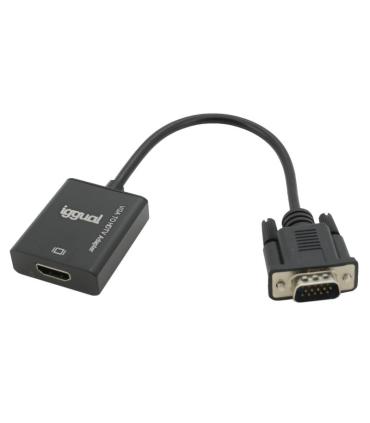 Iggual Adaptador VGA A HDMI + Audio + MicroUSB