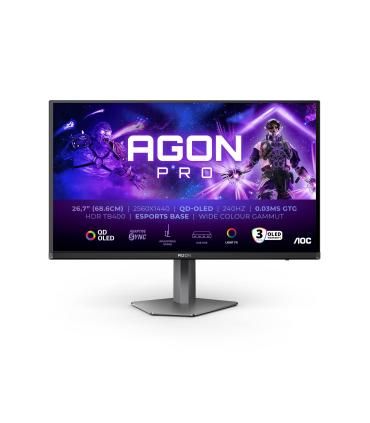 Monitor Gaming Ultraparonmico AOC AG276QZD2 26.5'  WQHD  Multimedia  0.03ms  240Hz  QLED  Regulable En Altura  Negro