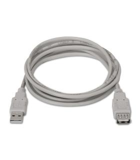 Cable Alargador USB 2.0 Aisens A101-0012  USB Macho - USB Hembra  Hasta 2.5W  60Mbps  1m  Beige