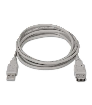 Cable Alargador USB 2.0 Aisens A101-0012  USB Macho - USB Hembra  Hasta 2.5W  60Mbps  1m  Beige