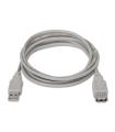Cable Alargador USB 2.0 Aisens A101-0012  USB Macho - USB Hembra  Hasta 2.5W  60Mbps  1m  Beige