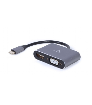 ADAPTADOR DE PANTALLA GEMBIRD USB TIPO C A HDMI , VGA, GRIS ESPACIAL